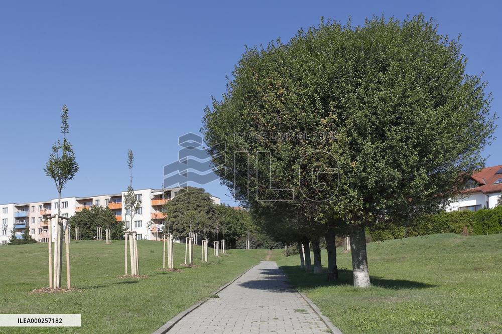 Urban open space in Brno Lisen estate housing