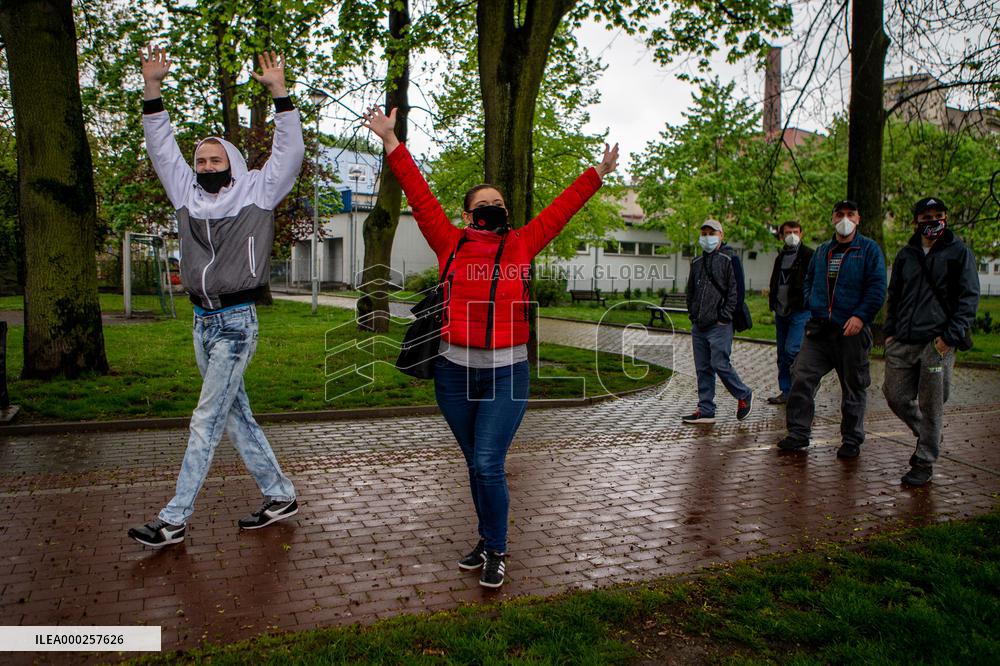 Cesky Tesin, Cieszyn, demonstration for the reopening of the Czech-Polish border