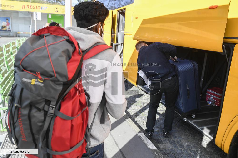 first RegioJet bus from Prague to Germany after coronavirus
