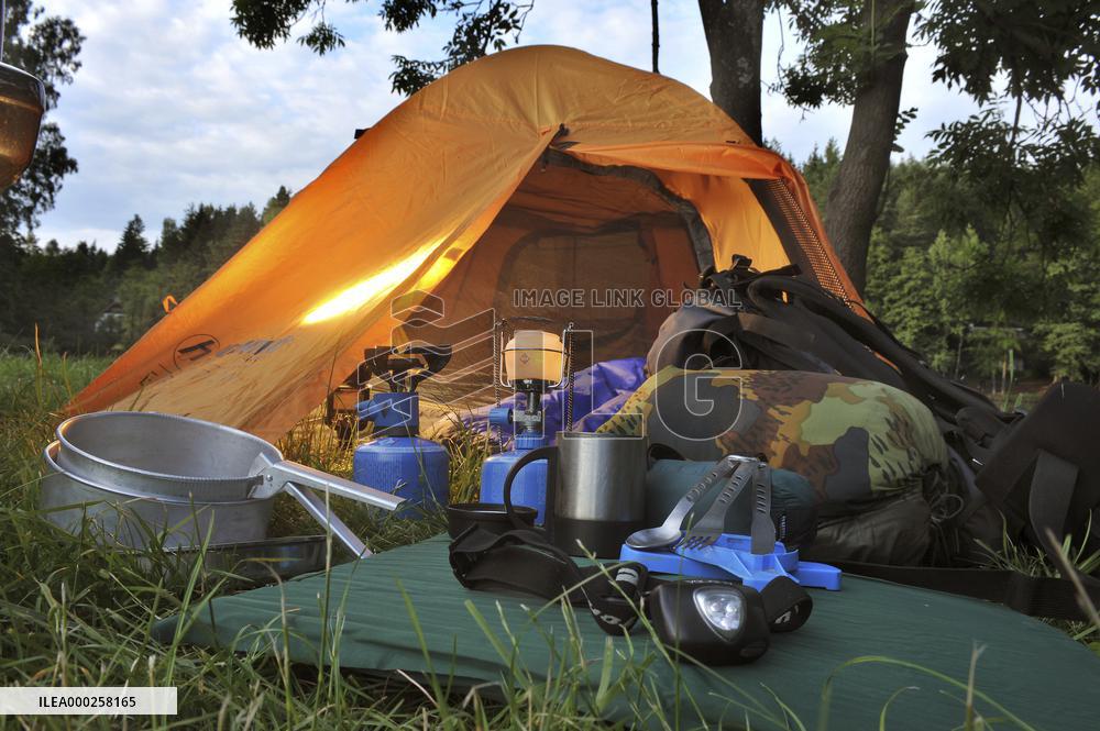 camping, camp, tent, equipment, gear, gas cooker