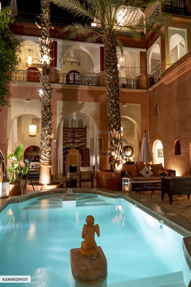 Luxury hotel Indian Palace, Marrakes, Morocco