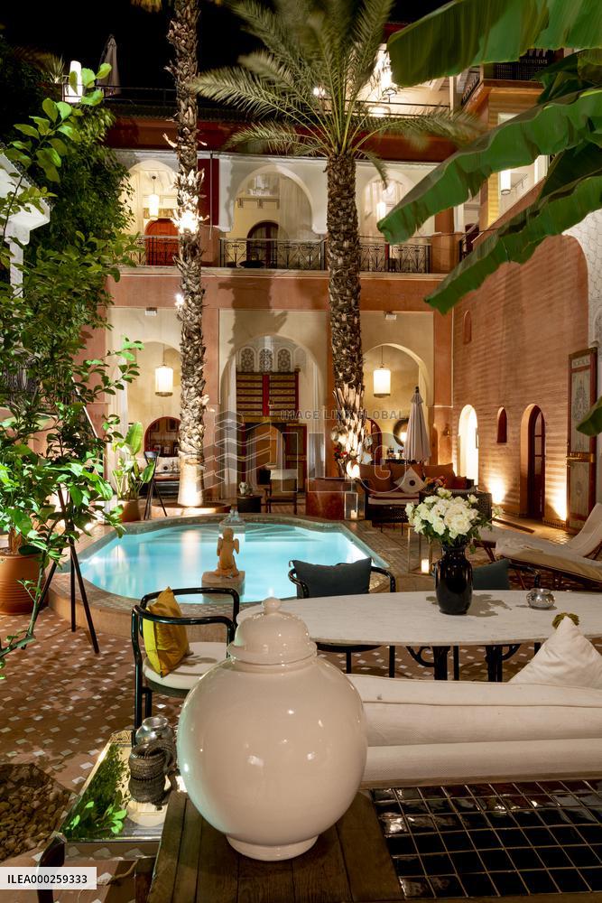 Luxury hotel Indian Palace, Marrakes, Morocco