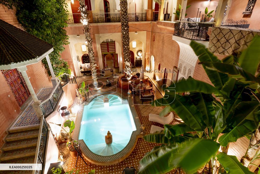 Luxury hotel Indian Palace, Marrakes, Morocco
