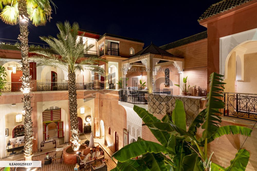 Luxury hotel Indian Palace, Marrakes, Morocco