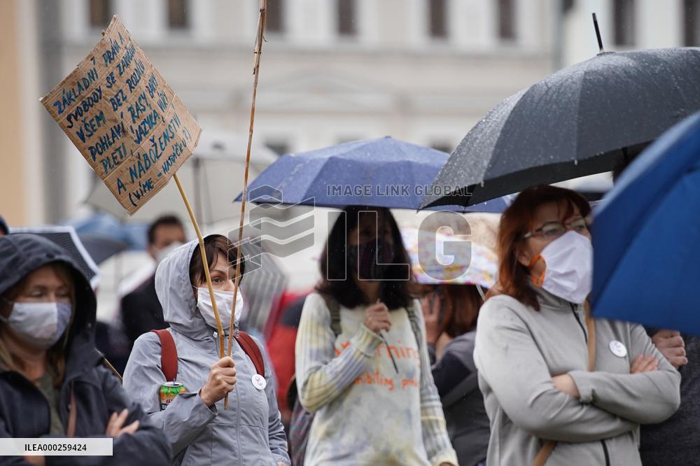 protest of Million Moments for Democracy NGO against government steps not only during coronavirus epidemic
