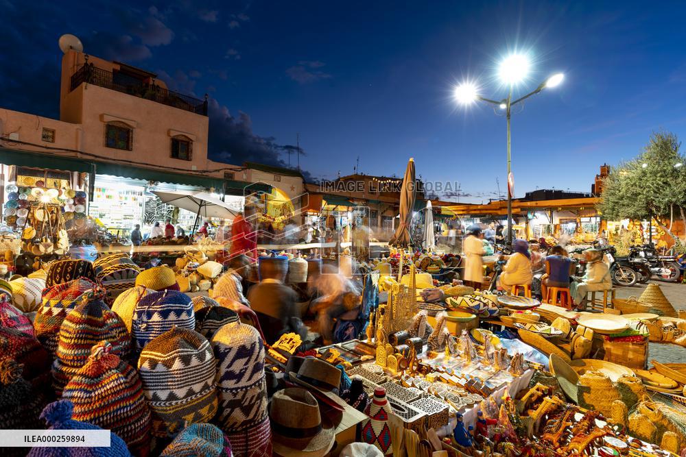 open air market with its night atmosphere at Rahba Kedima square