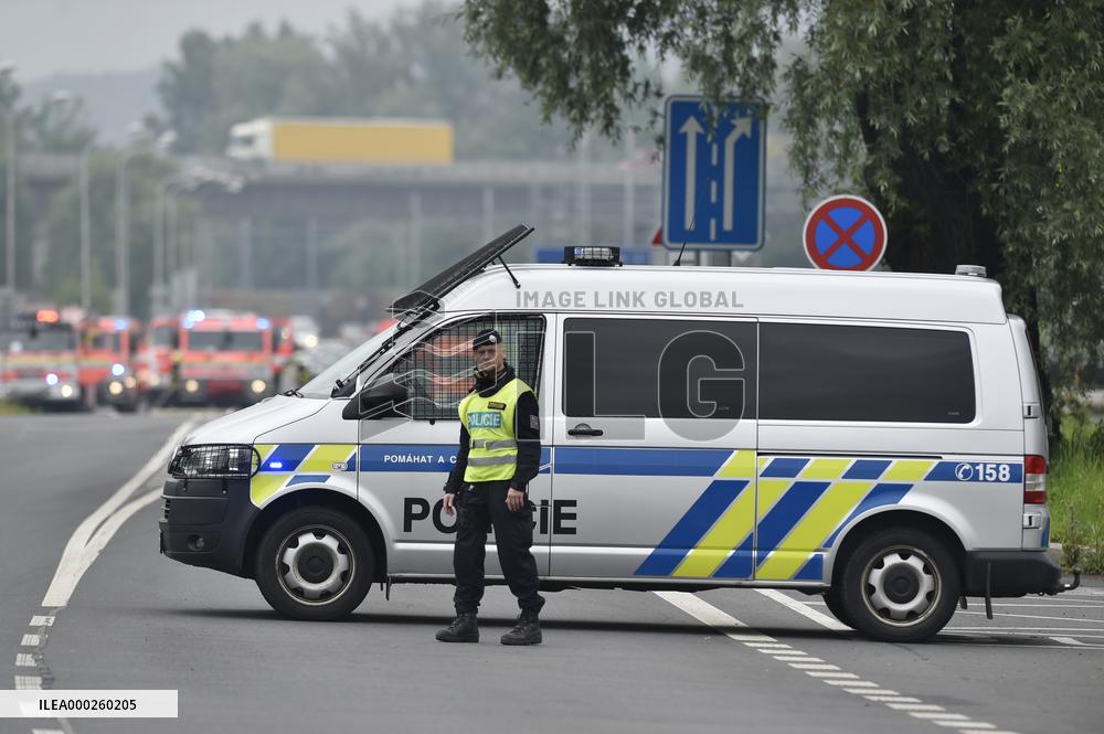 tens of people evacuated over LPG fire in Cesky Tesin, police officer