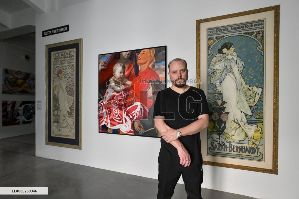 PASTA ONER, Exhibition Elusive Fusion, Painting of Alfons Mucha, Museum Kampa
