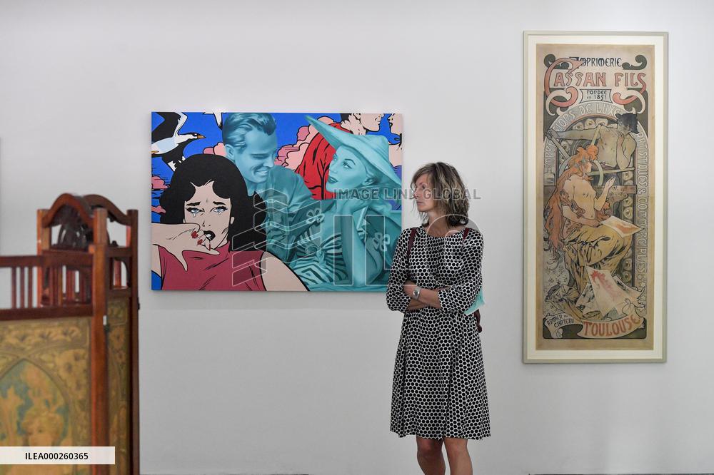 Exhibition Elusive Fusion, Painting of Alfons Mucha, Pasta Oner, Museum Kampa