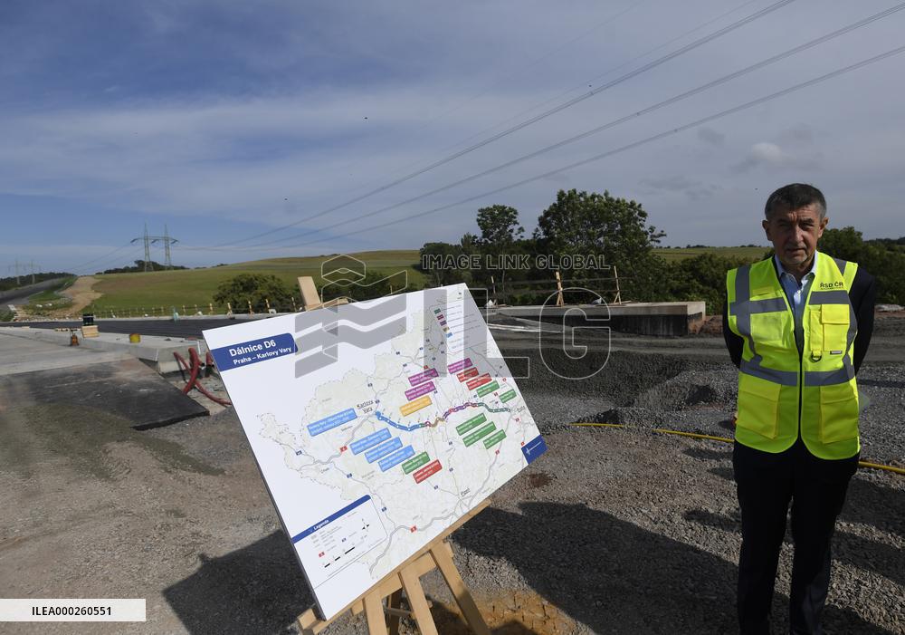 Andrej Babis, construction site of Nove Straseci - Revnicov bypass, D6