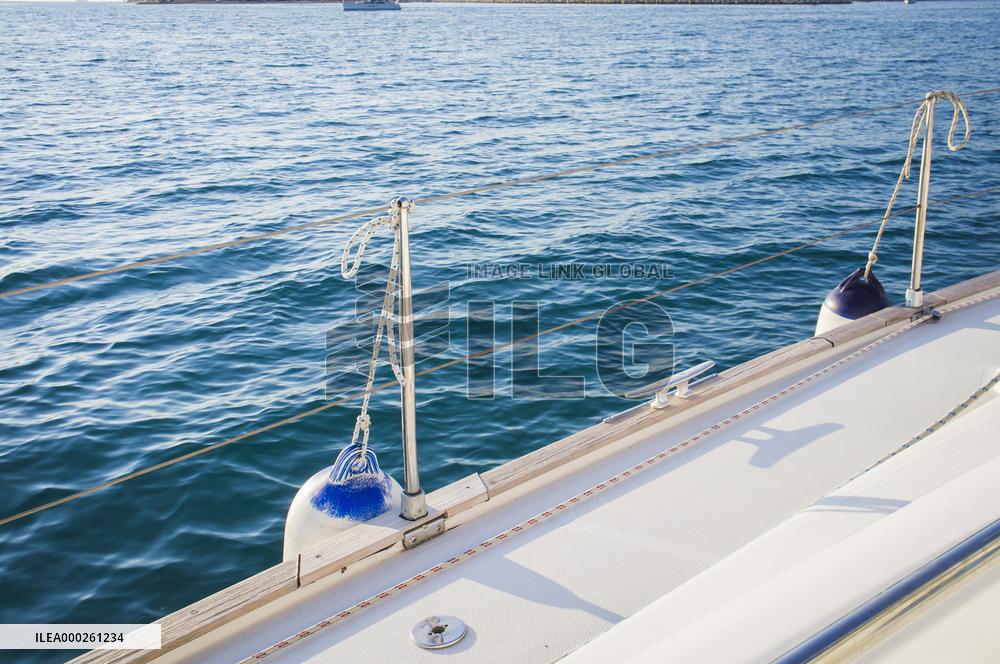 sailing yacht, cruising, cruiser, sea, fender, cleat