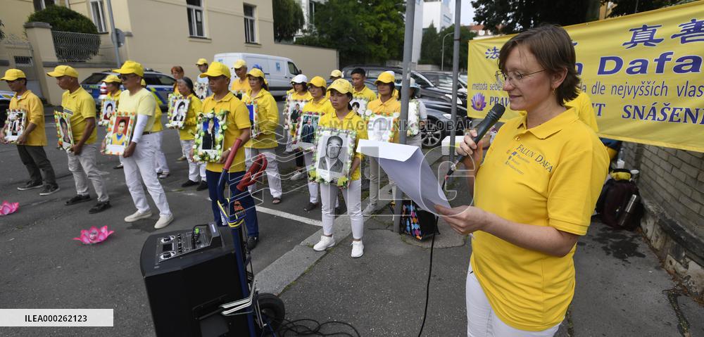 A candle vigil to support the Falun Gong movement