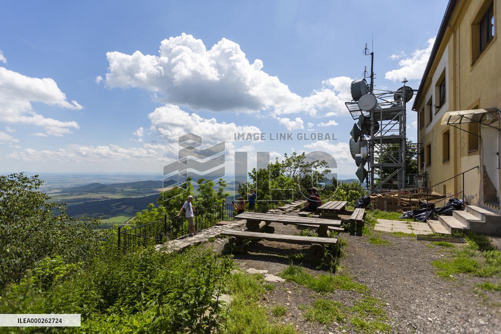 Milesovka, Milesovka, mountain, hill, transmitter, meteorological station, observatory, lookout tower