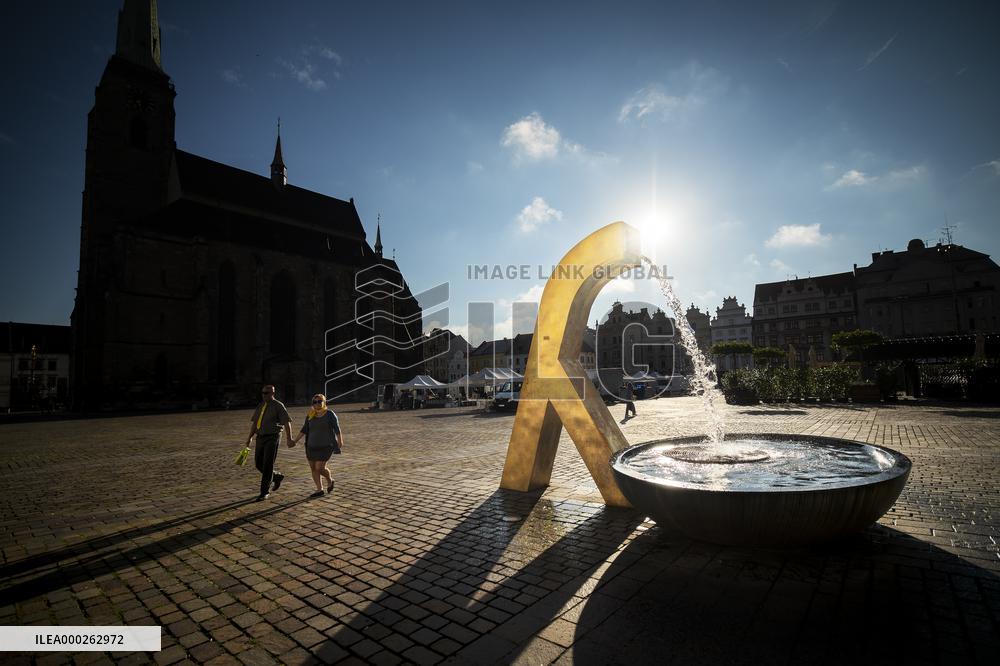 fountain Greyhound, Square of the Republic, Pilsen