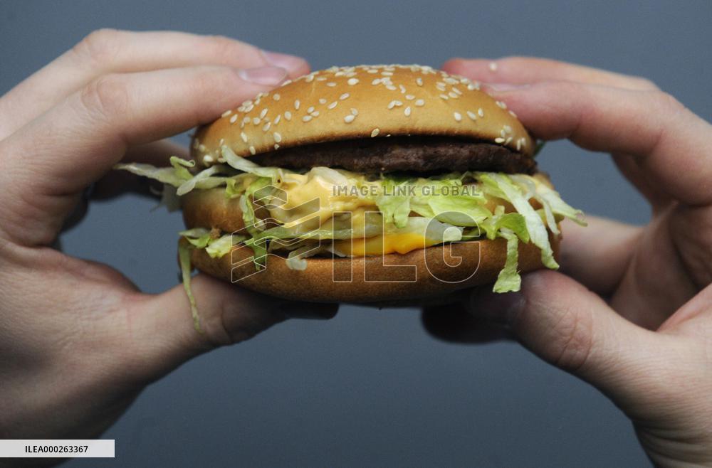 Big Mac hamburger of McDonald's, fast food