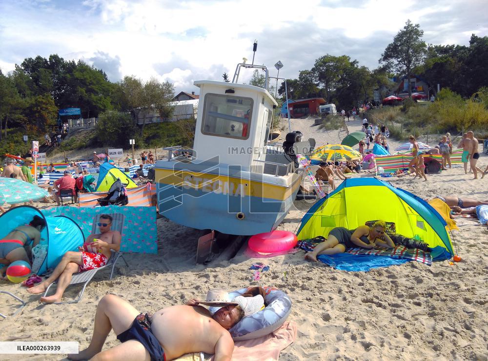 Beach in the Stegna village at the Baltic sea coast