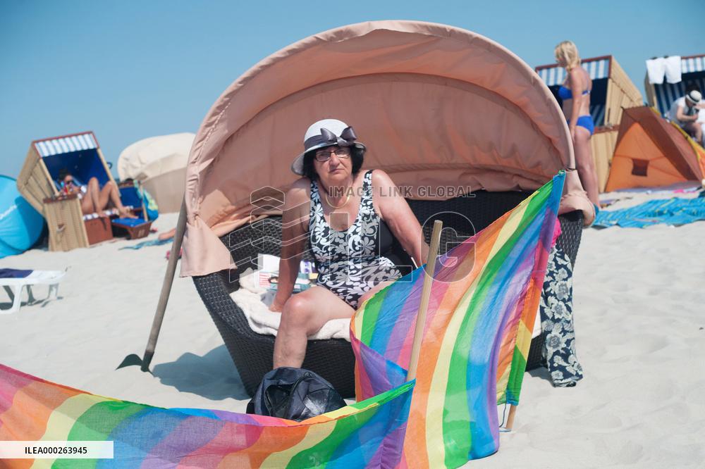 The beach in Jurata, famous Baltic sea resort