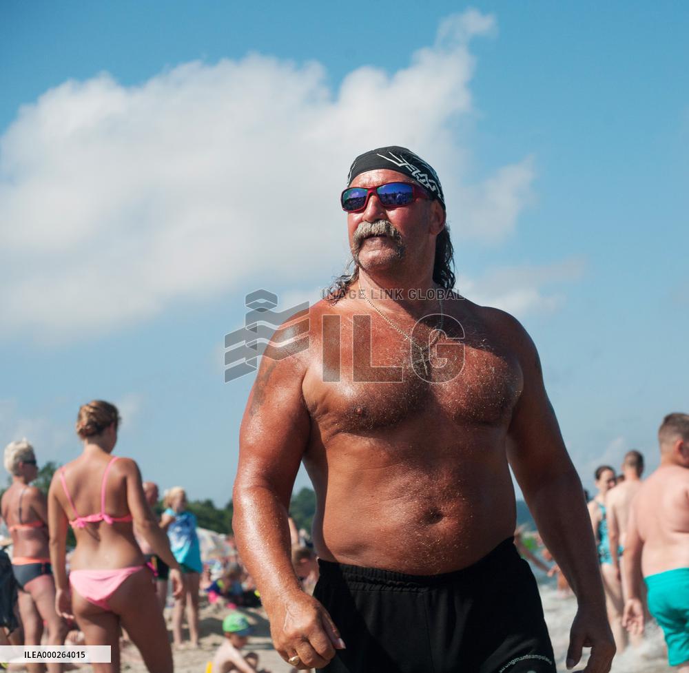 The beach in the Wladyslawowo, popular Baltic sea resort in Poland
