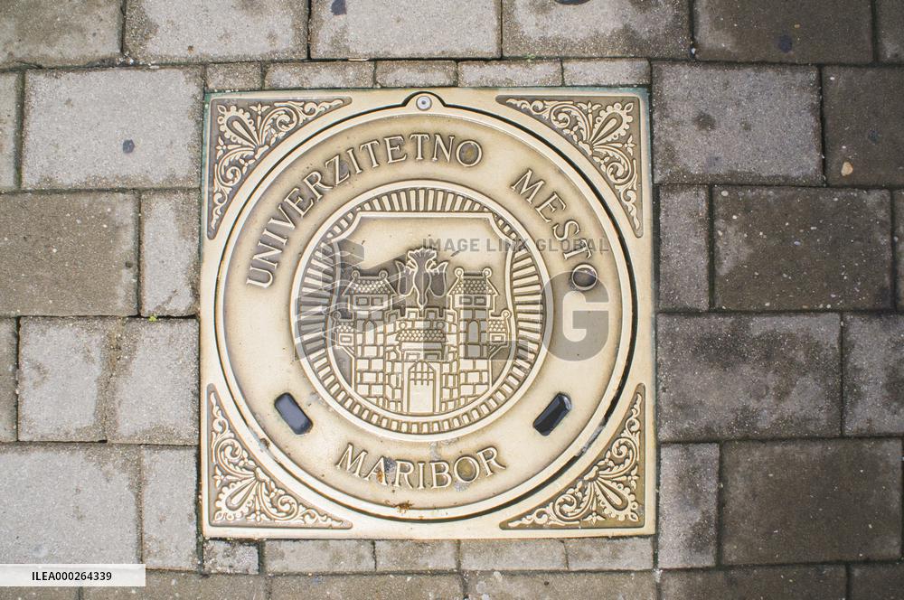University Town Maribor manhole lid, pavement, pavage