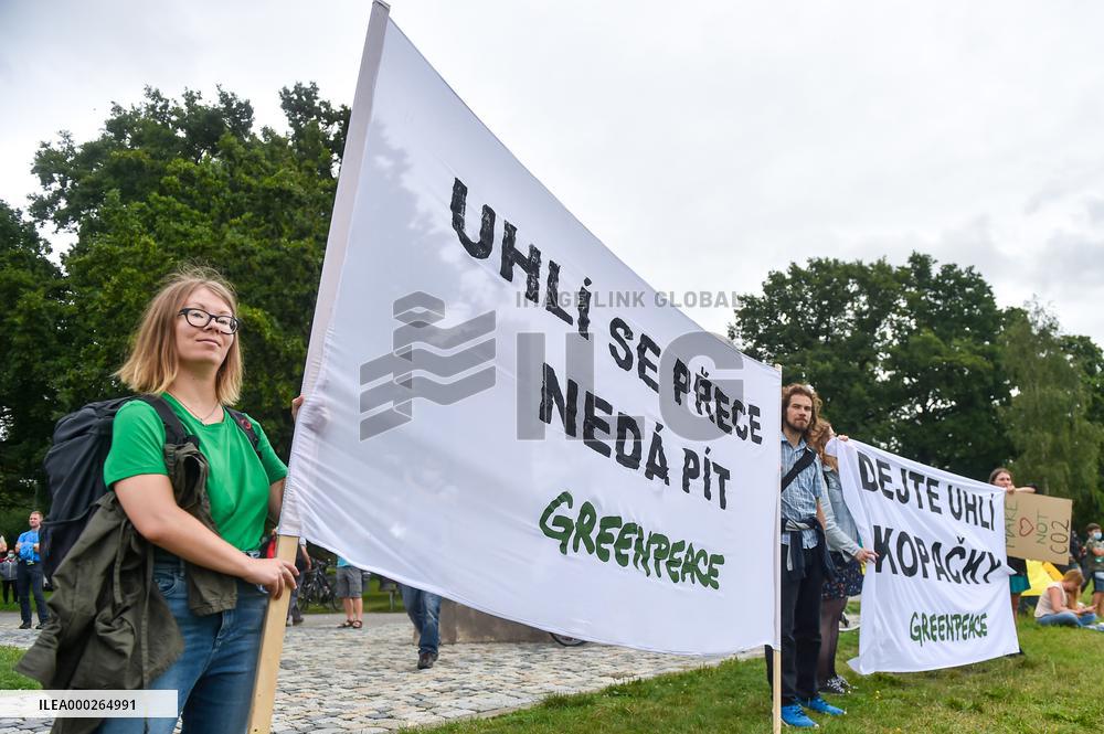 hundreds of people protest against Polish Turow mine extension
