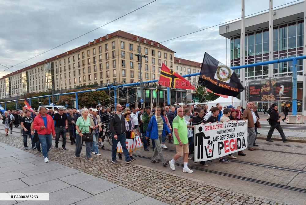 Rally of PEGIDA in Dresden