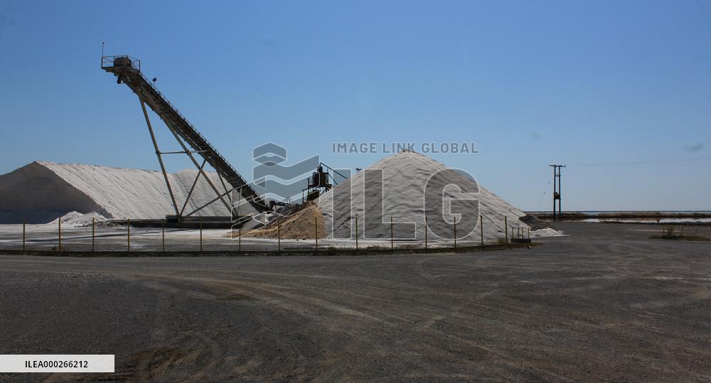 Salt works Kitros, production, Greece, salina