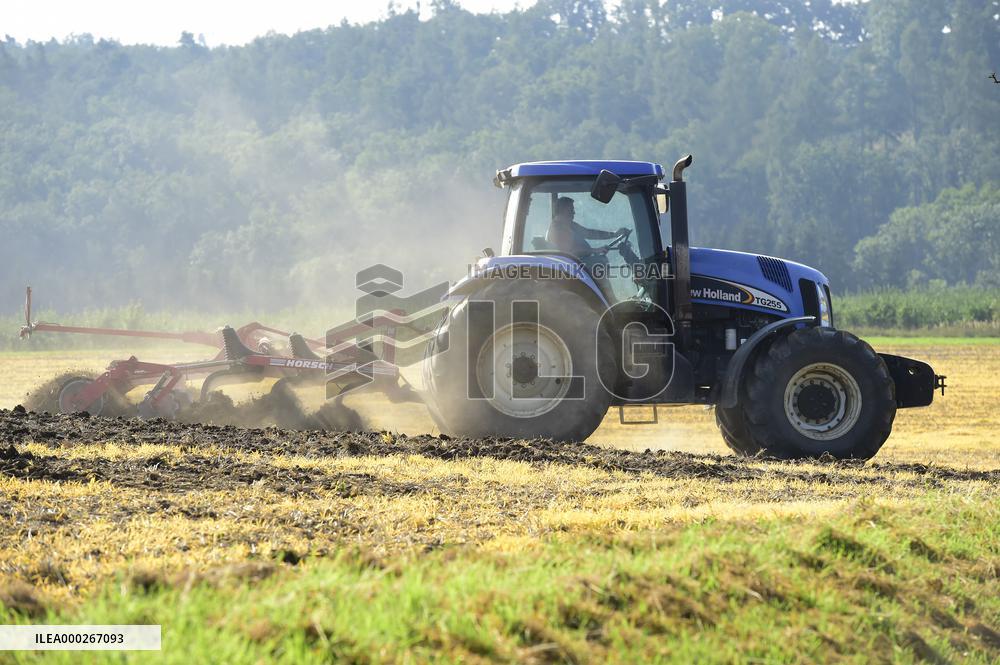 ploughing, field, tractor, plough