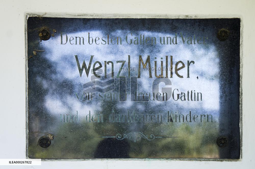 The Church of Saint Maurice, Mourenec, graveyard, tombstone Wenzl Muller