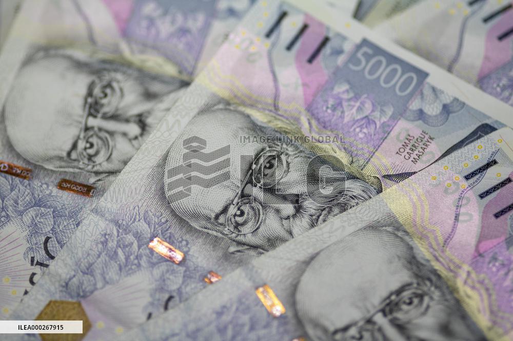money, Czech crowns, 5000, banknotes, cash