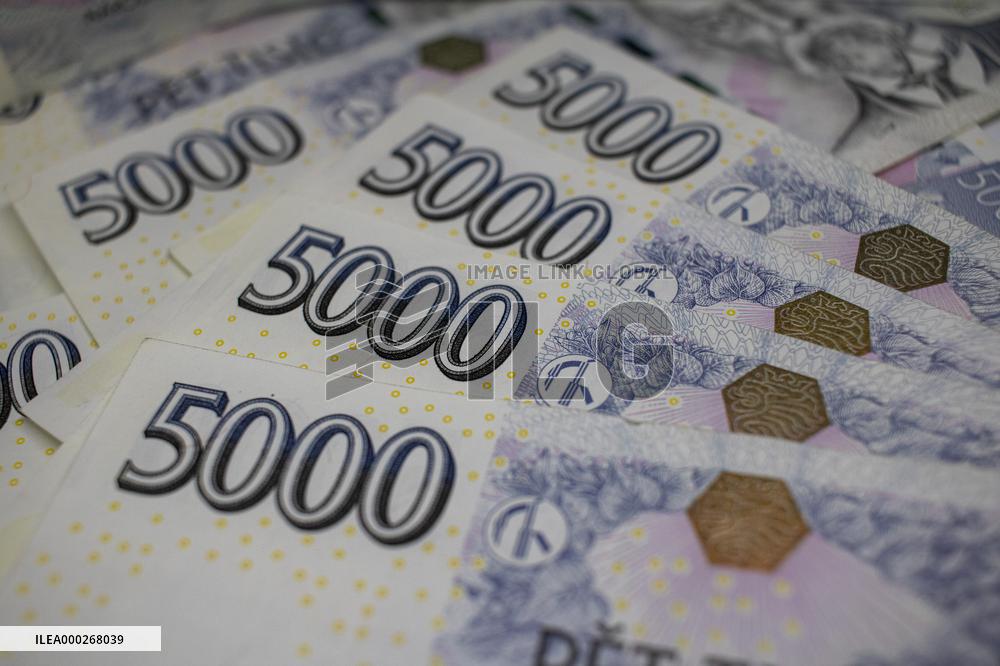 money, Czech crowns, 5000, banknotes, cash