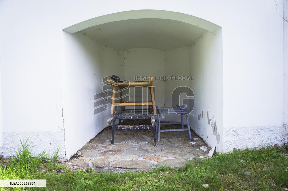 The Church of St Anne, Javorna, cemetery bier