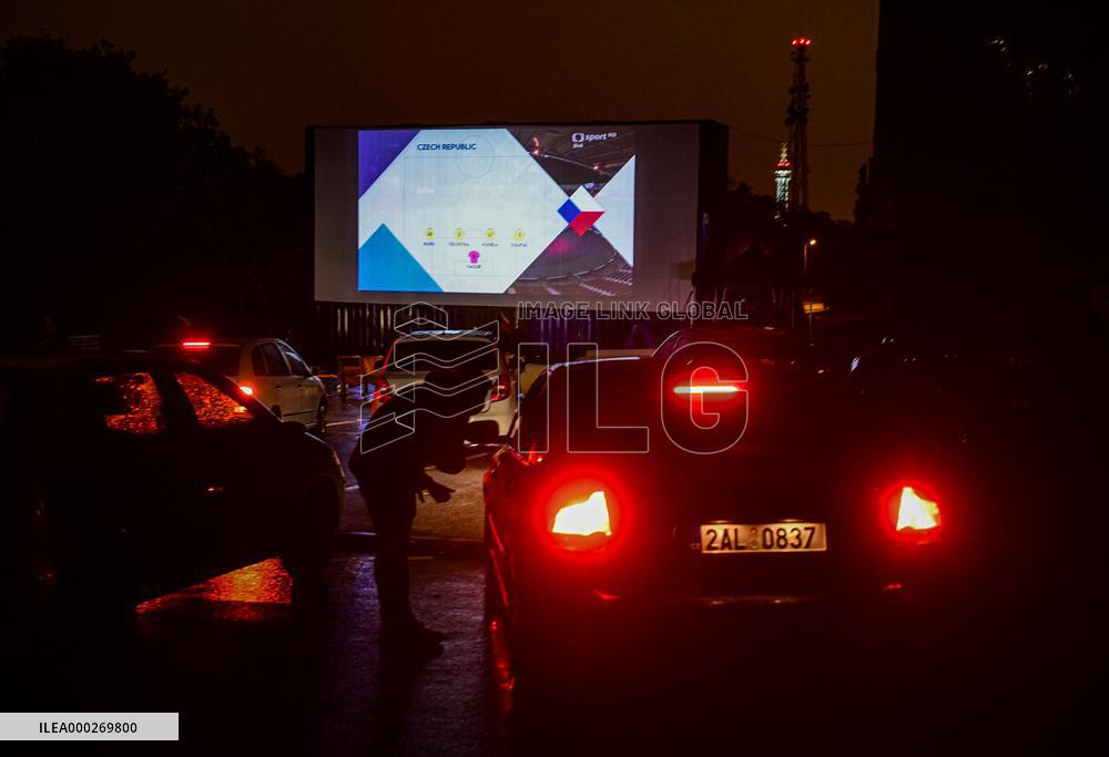 UEFA Nations League: Scotland vs Czech Republic in the Strahov drive-in in cinema in Prague