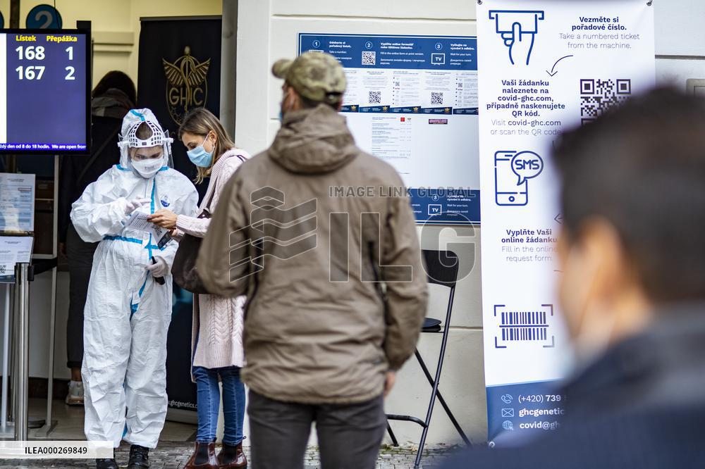 testing for Covid-19 in Prague.