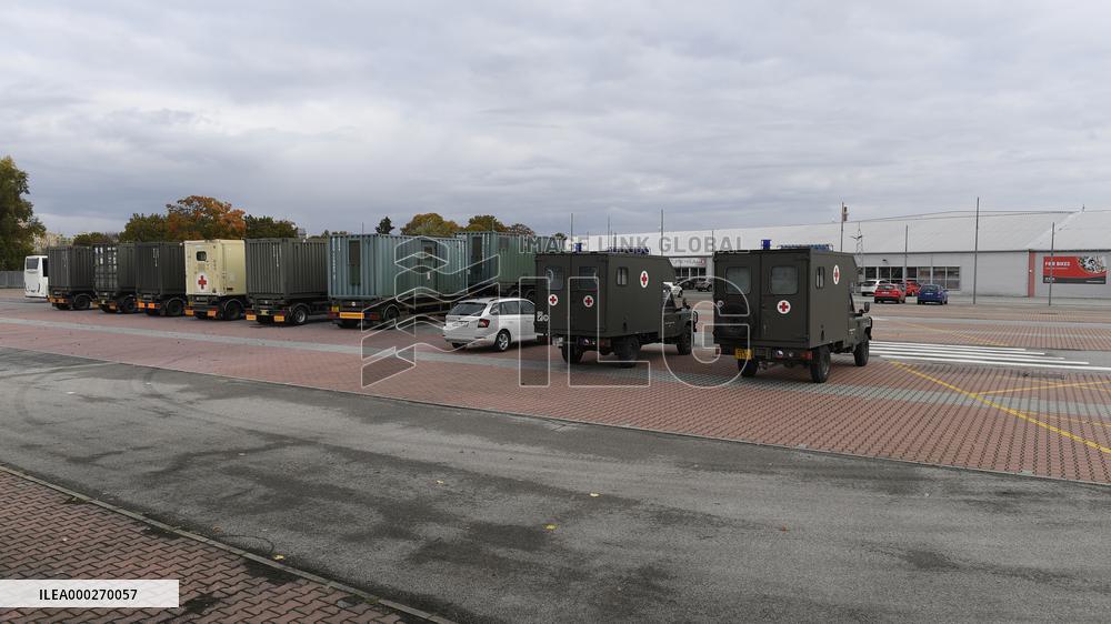 field hospital as reserve capacities for COVID-19 patients in Letnany, Prague