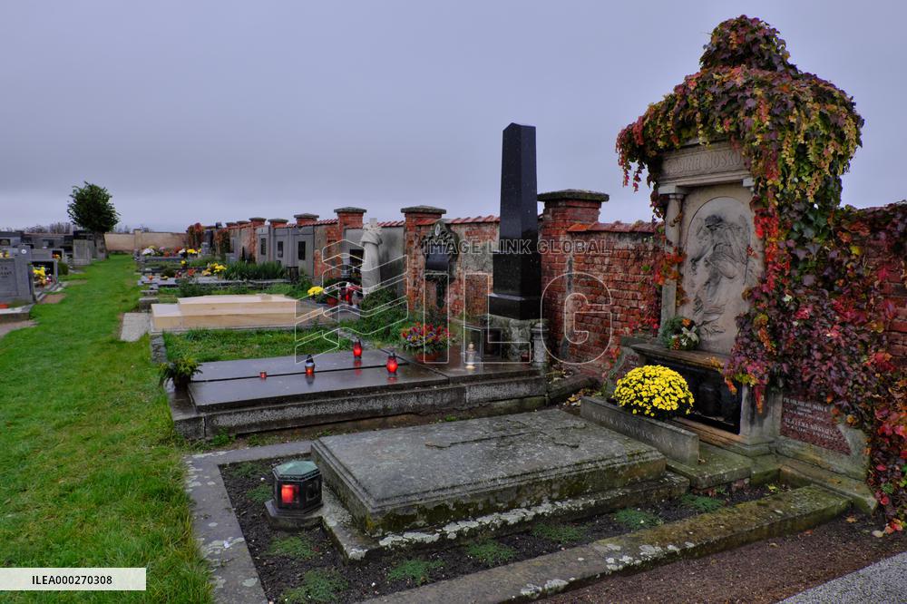 All Souls' Day, cemetery, flowers, grave stones, candles, tradition, graveyard