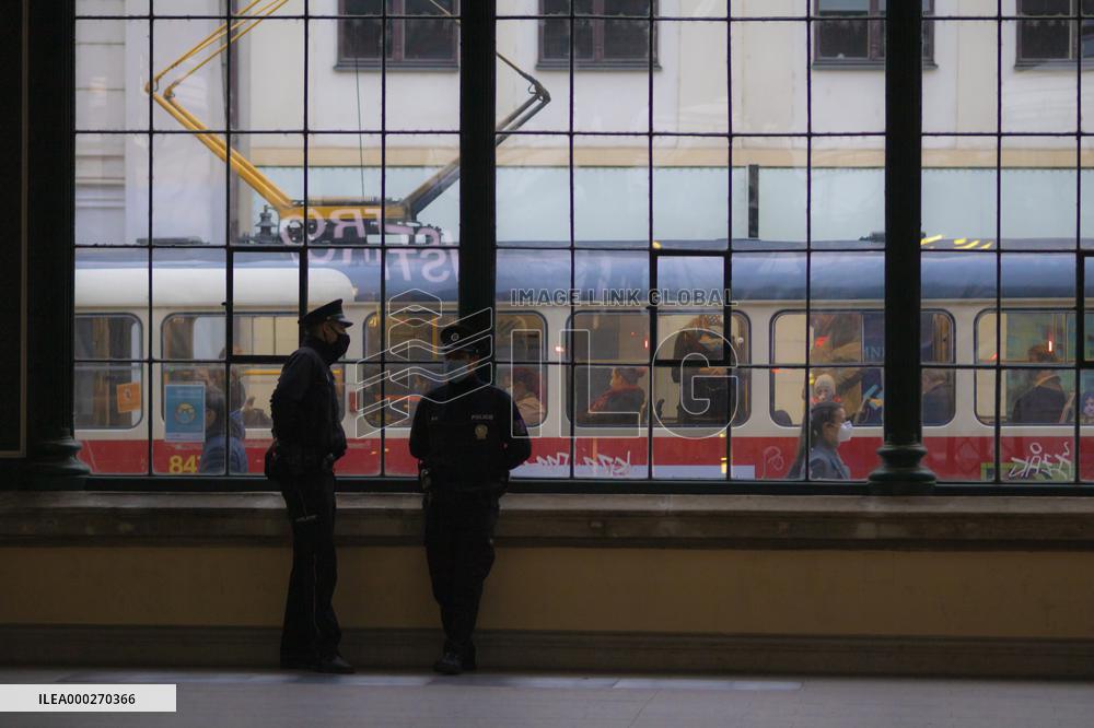 police officers, masks