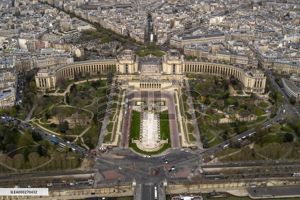 Jardins du Trocadero, Cite de l'architecture et du patrimoine, Paris city