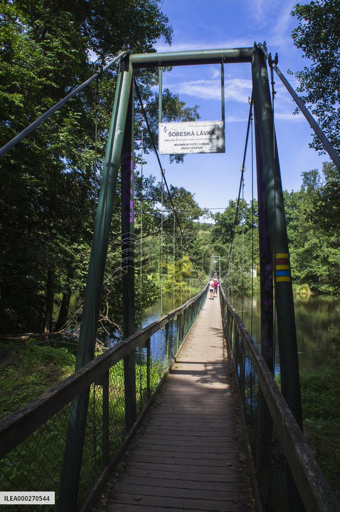 Sobes suspension footbridge, Greenway Bike Route