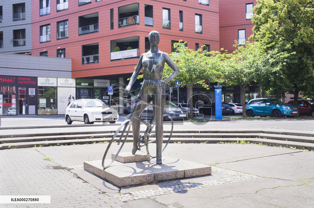 the Cyclist statue