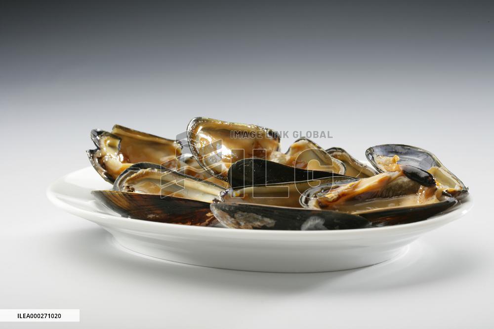 Mediterranean mussel (Mytilus galloprovincialis), mussels