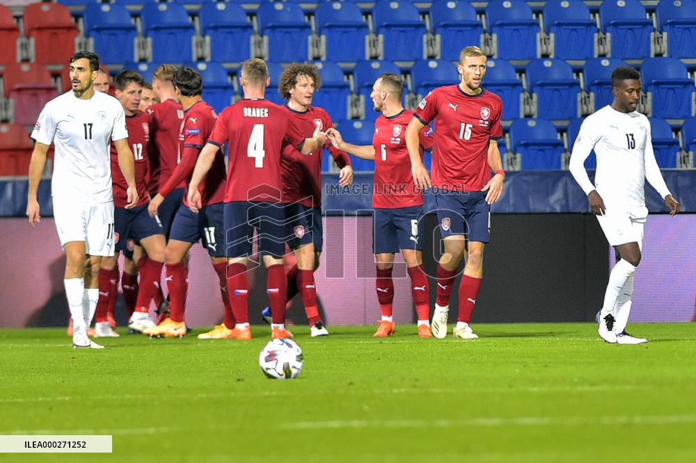 Czech players celebrate goal