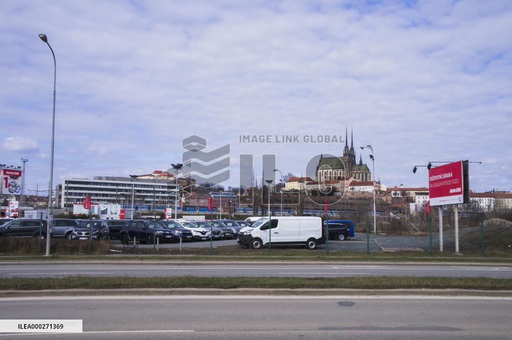 Brno, Spilberk Castle, Cathedral of St. Peter and Paul, locality between Opustena (front) and Uhelna Streets