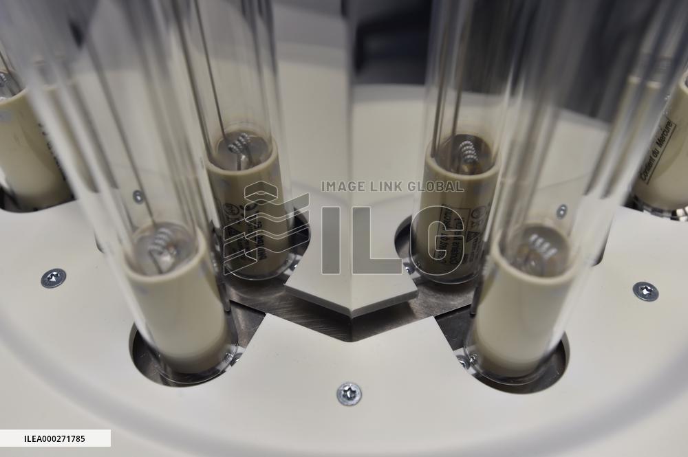 UVC Disinfection Robot, UV sterillization lamps, disinfectant spray module, against coronavirus, Sainte-Anne Hospital Center, Brno