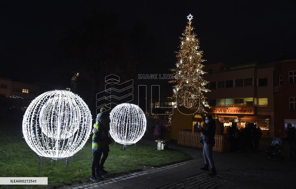 Christmas decorations in Zlin