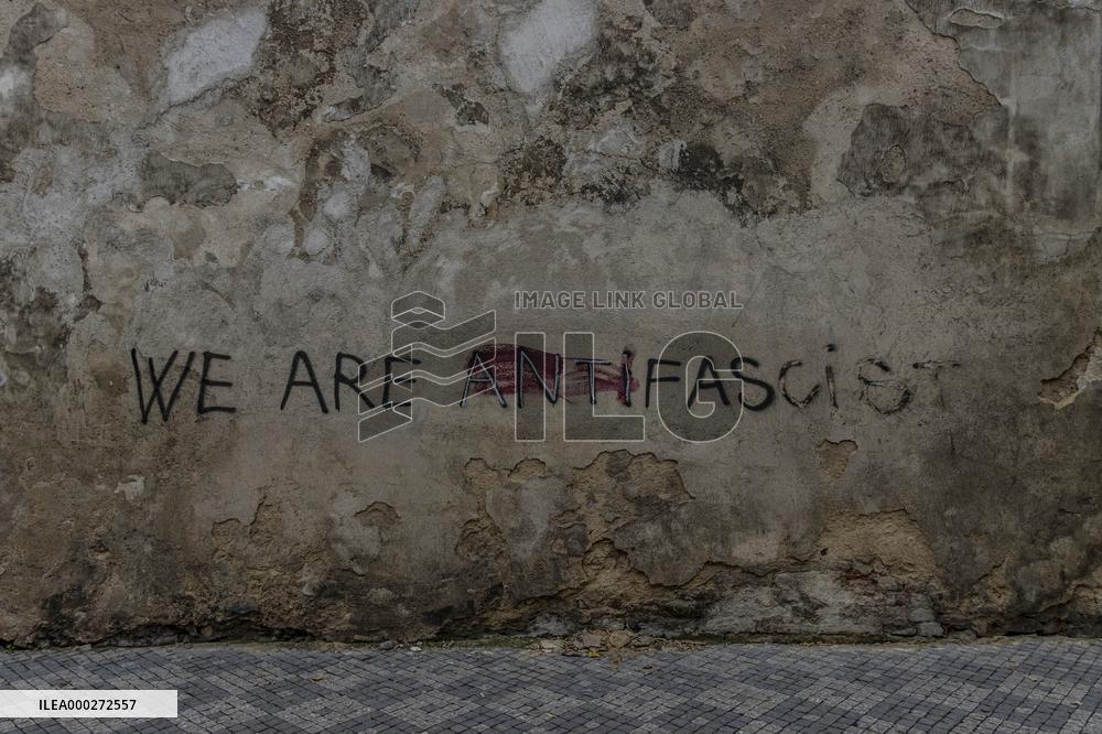 Antifa, sign,  we are antifascist