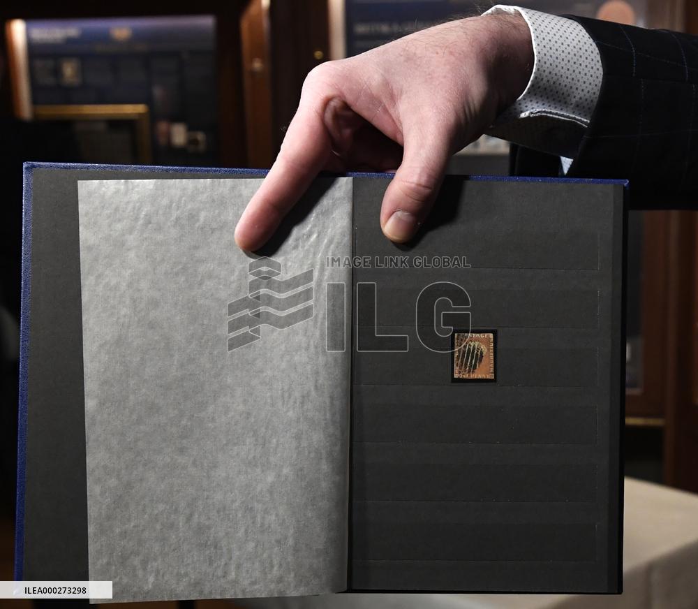 Treasures of World Philately exhibition, One Penny (red) Mauritius Post Office stamp