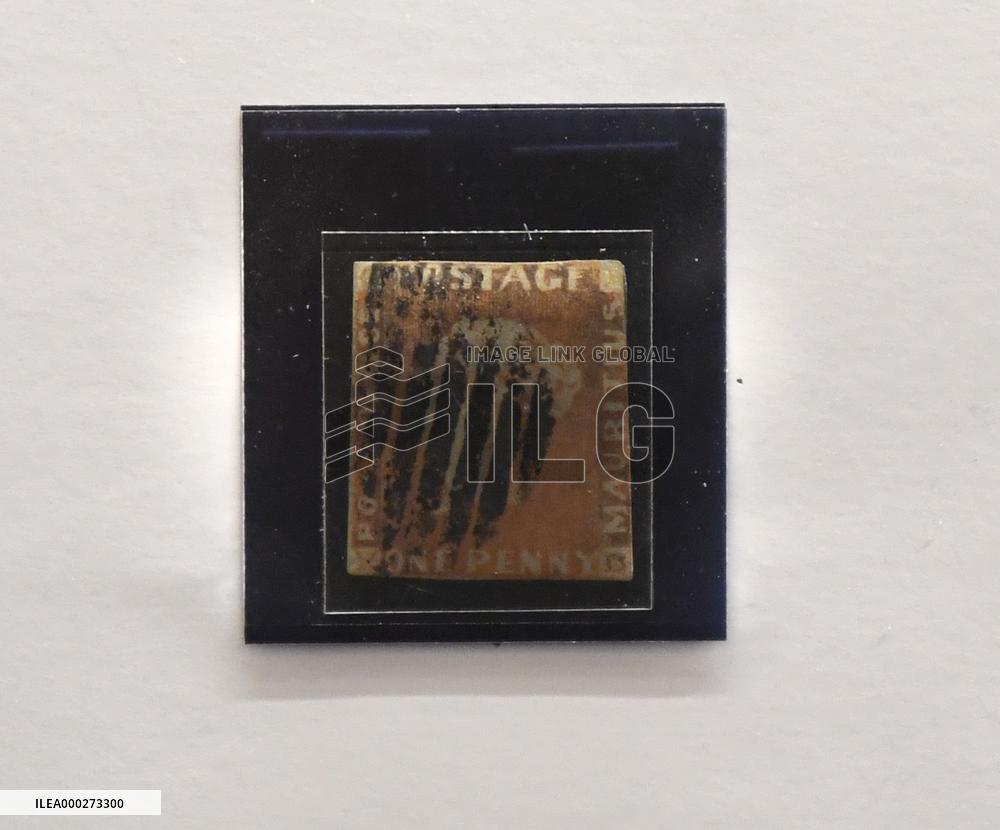 Treasures of World Philately exhibition, One Penny (red) Mauritius Post Office stamp