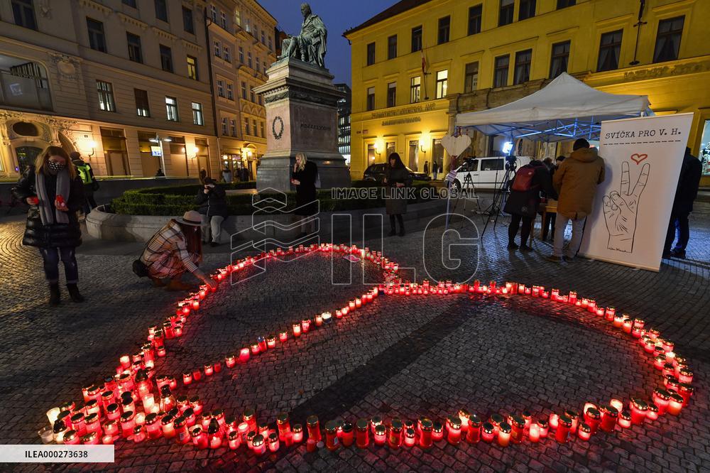 Candle for Vaclav Havel, former Czech President, death anniversary