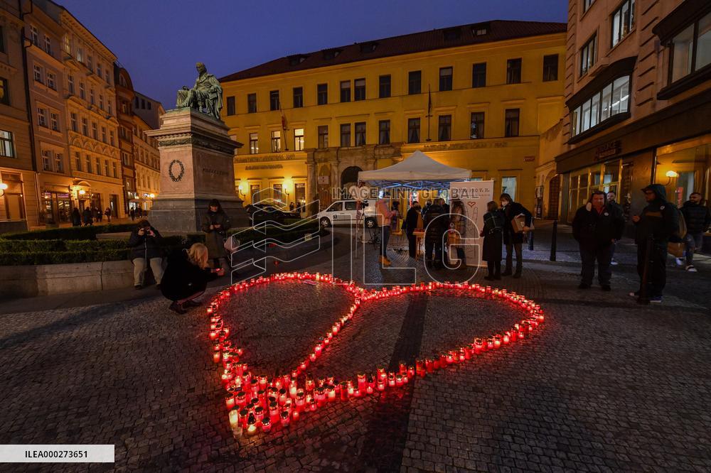 Candle for Vaclav Havel, former Czech President, death anniversary