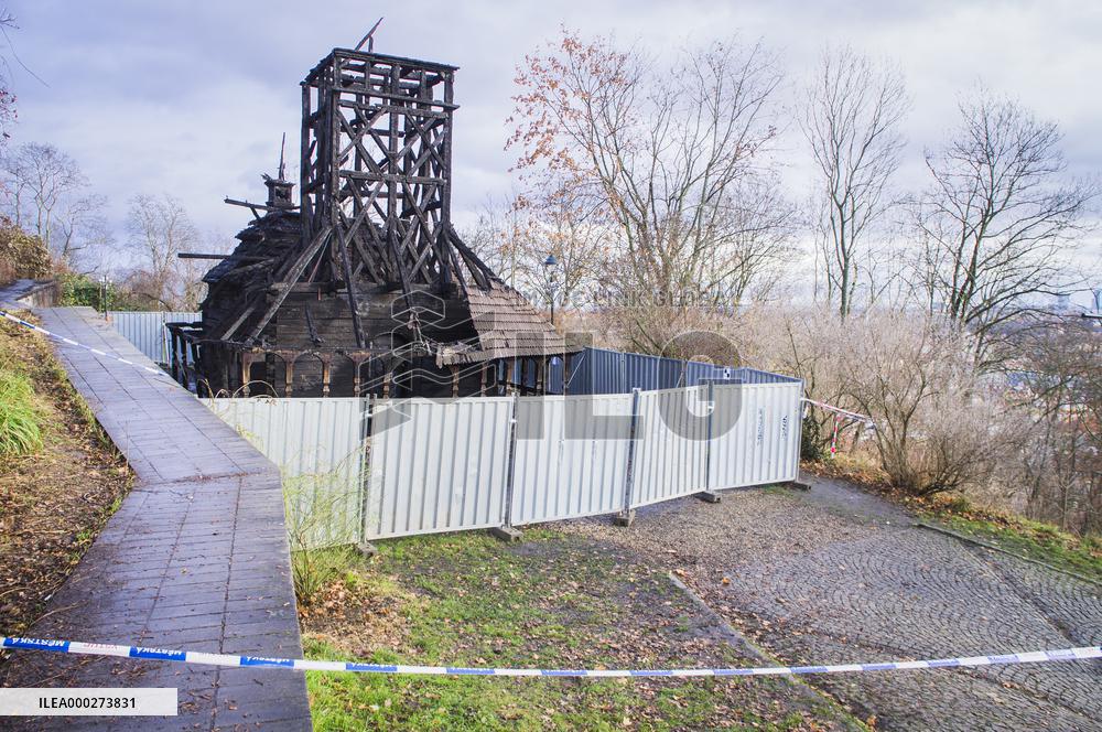 Saint Michael Church in Prague burnt down, after fire